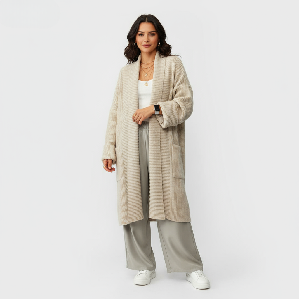 Euphemia - Dlouhý pletený cardigan